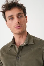 Jacob Cohen 'Ribbed Velvet' Overhemd - Afbeelding 4