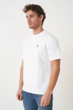 Ami Paris 'Red Heart' Embroidered T-Shirt - Afbeelding 2