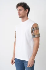 Burberry 'Checked Sleeve' T-Shirt - Afbeelding 3