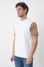 Burberry 'Checked Sleeve' T-Shirt - Afbeelding 3