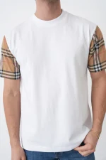 Burberry 'Checked Sleeve' T-Shirt - Afbeelding 5