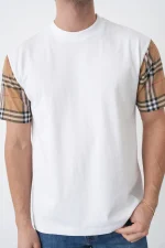 Burberry 'Checked Sleeve' T-Shirt - Afbeelding 5