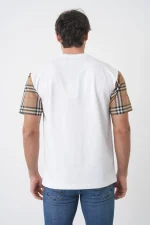 Burberry 'Checked Sleeve' T-Shirt - Afbeelding 8