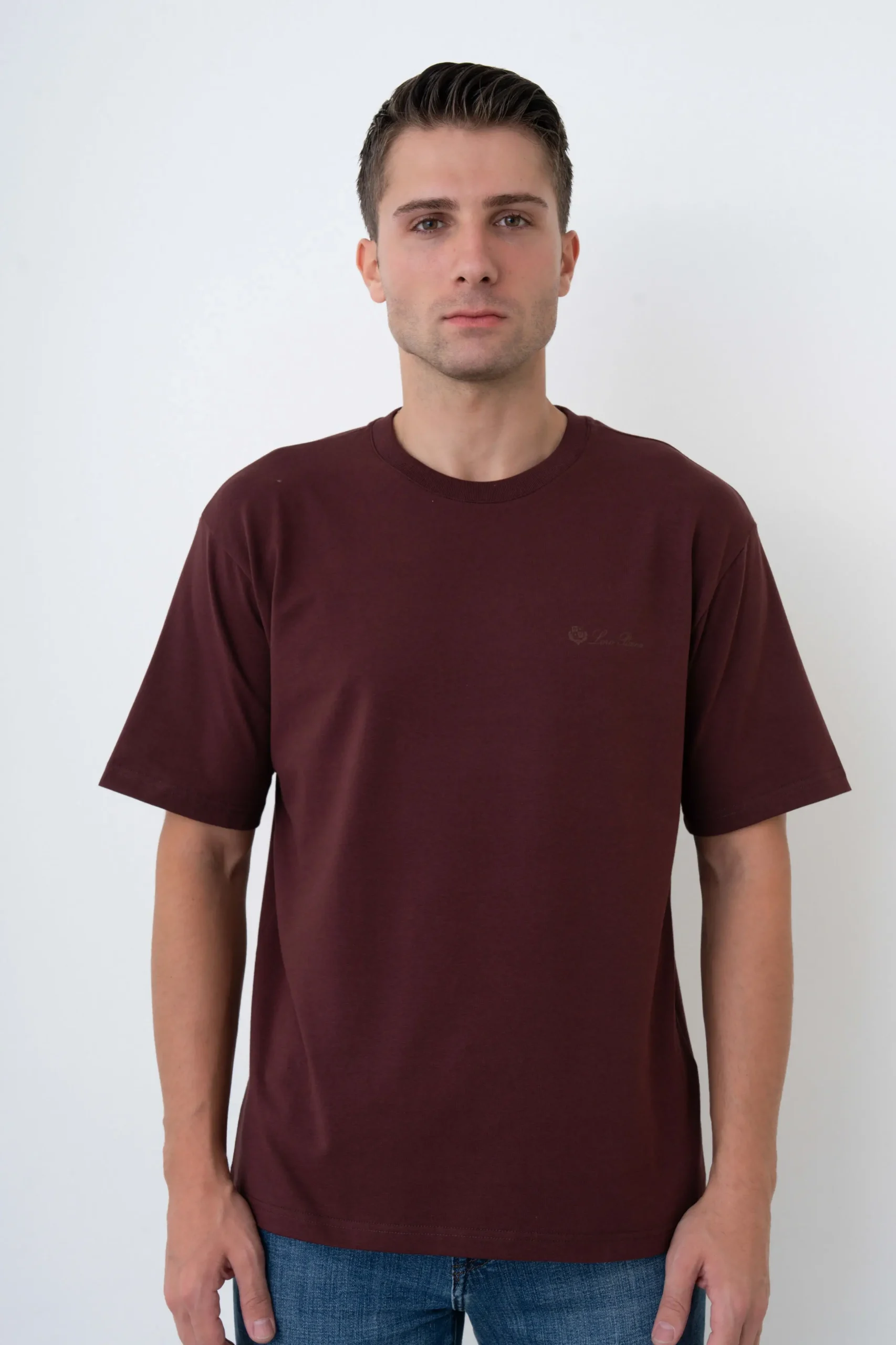 cekim (219) Loro Piana Logo Print Classic T-Shirt - Afbeelding 1
