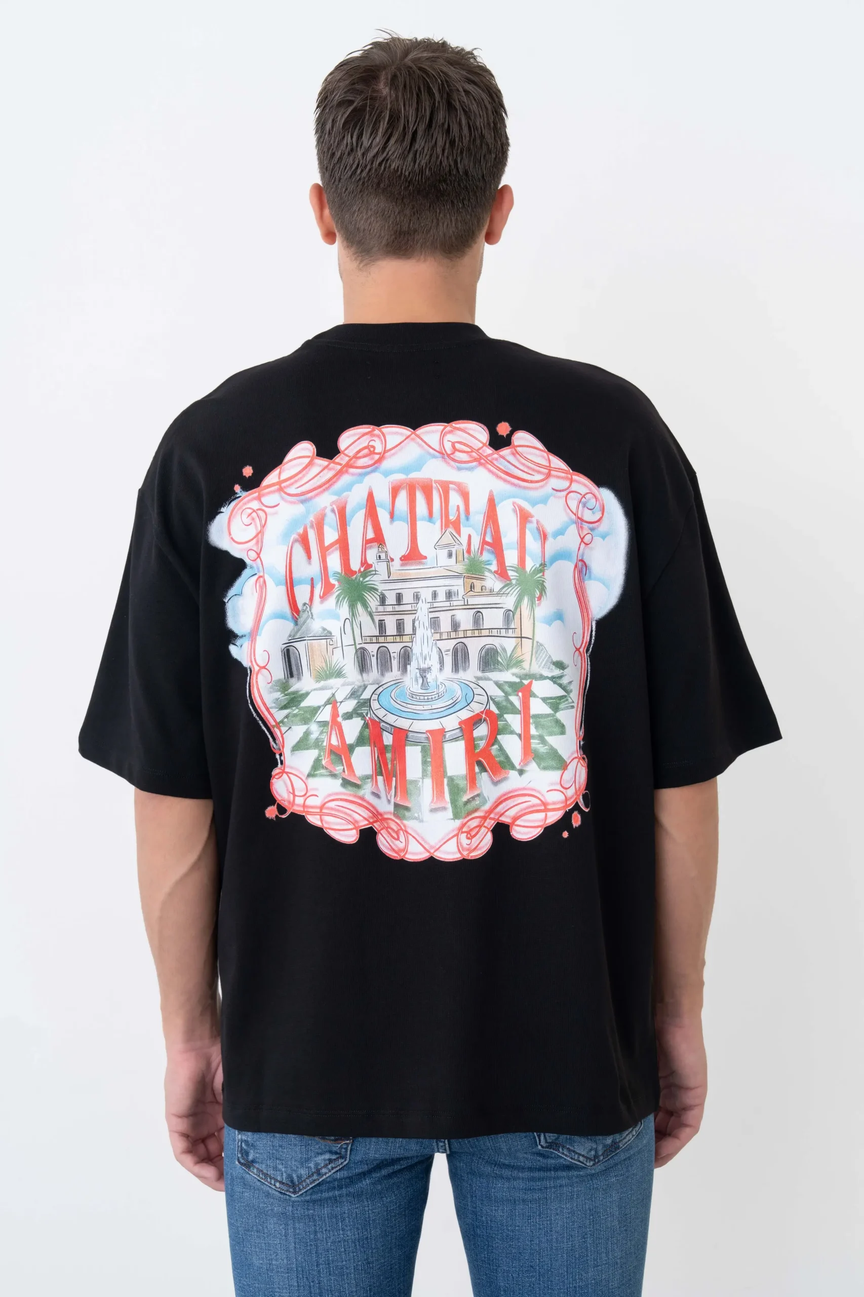 cekim (337) Amiri 'Chateau Sketch' Print T-Shirt - Afbeelding 1