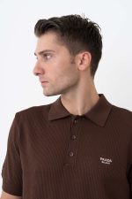 Prada 'Mesh-Knit' Logo Embroidered Polo Shirt - Afbeelding 5