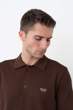 Prada 'Mesh-Knit' Logo Embroidered Polo Shirt - Afbeelding 7