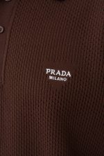 Prada 'Mesh-Knit' Logo Embroidered Polo Shirt - Afbeelding 10