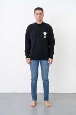Ami De Coeur 'White Heart' Detail Crewneck Trui - Afbeelding 12