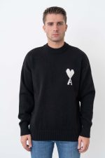 Ami De Coeur 'White Heart' Detail Crewneck Trui
