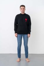 Ami De Coeur 'Red Heart' Detail Crewneck Trui - Afbeelding 12