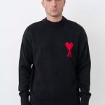 Ami De Coeur 'Red Heart' Detail Crewneck Trui