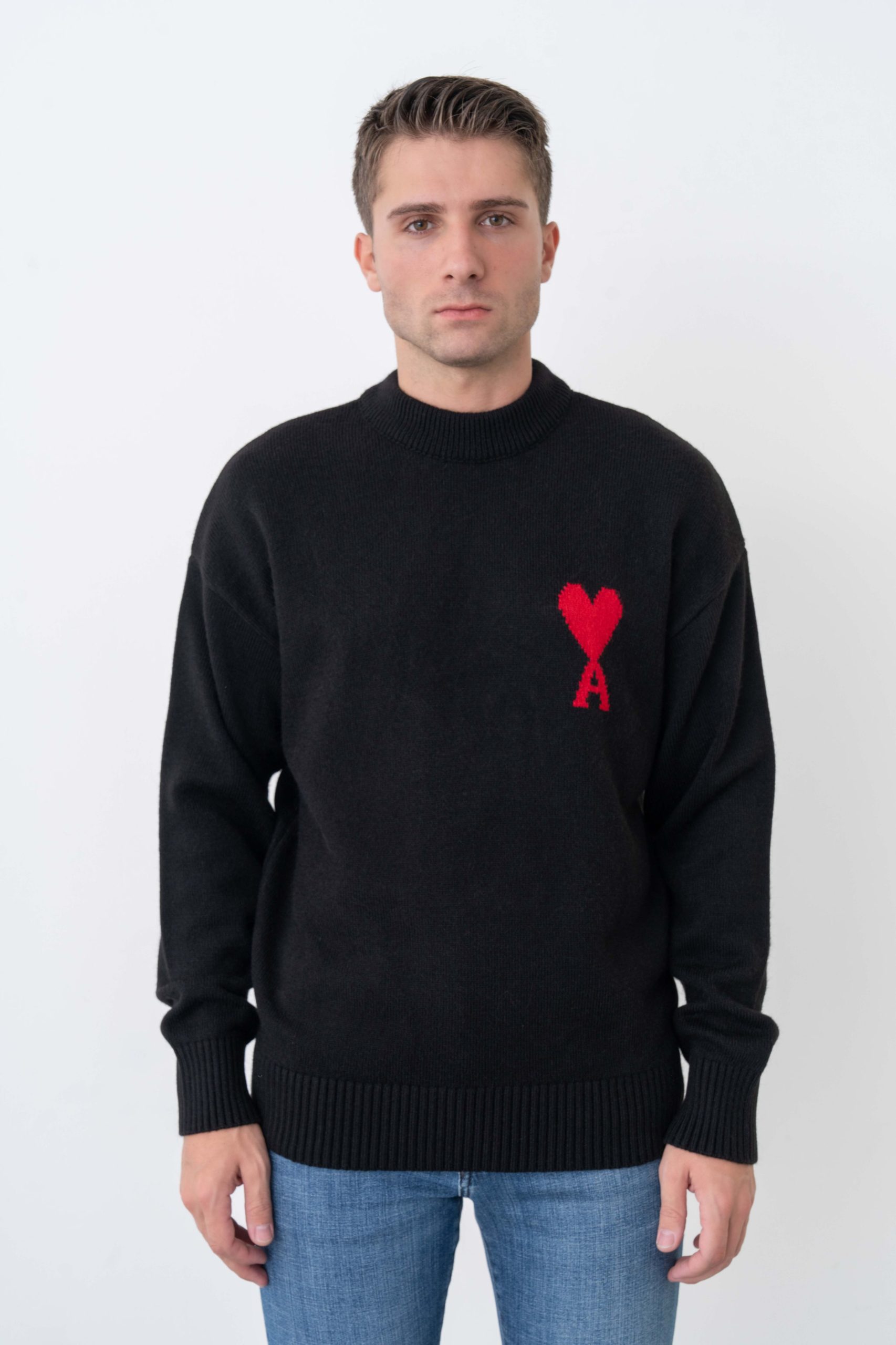 cekim (811) Ami De Coeur 'Red Heart' Detail Crewneck Trui - Afbeelding 1