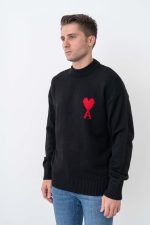 Ami De Coeur 'Red Heart' Detail Crewneck Trui - Afbeelding 2