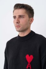 Ami De Coeur 'Red Heart' Detail Crewneck Trui - Afbeelding 5