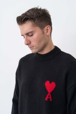 Ami De Coeur 'Red Heart' Detail Crewneck Trui - Afbeelding 7