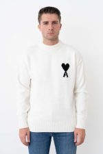 Ami De Coeur Heart Detail Crewneck Trui