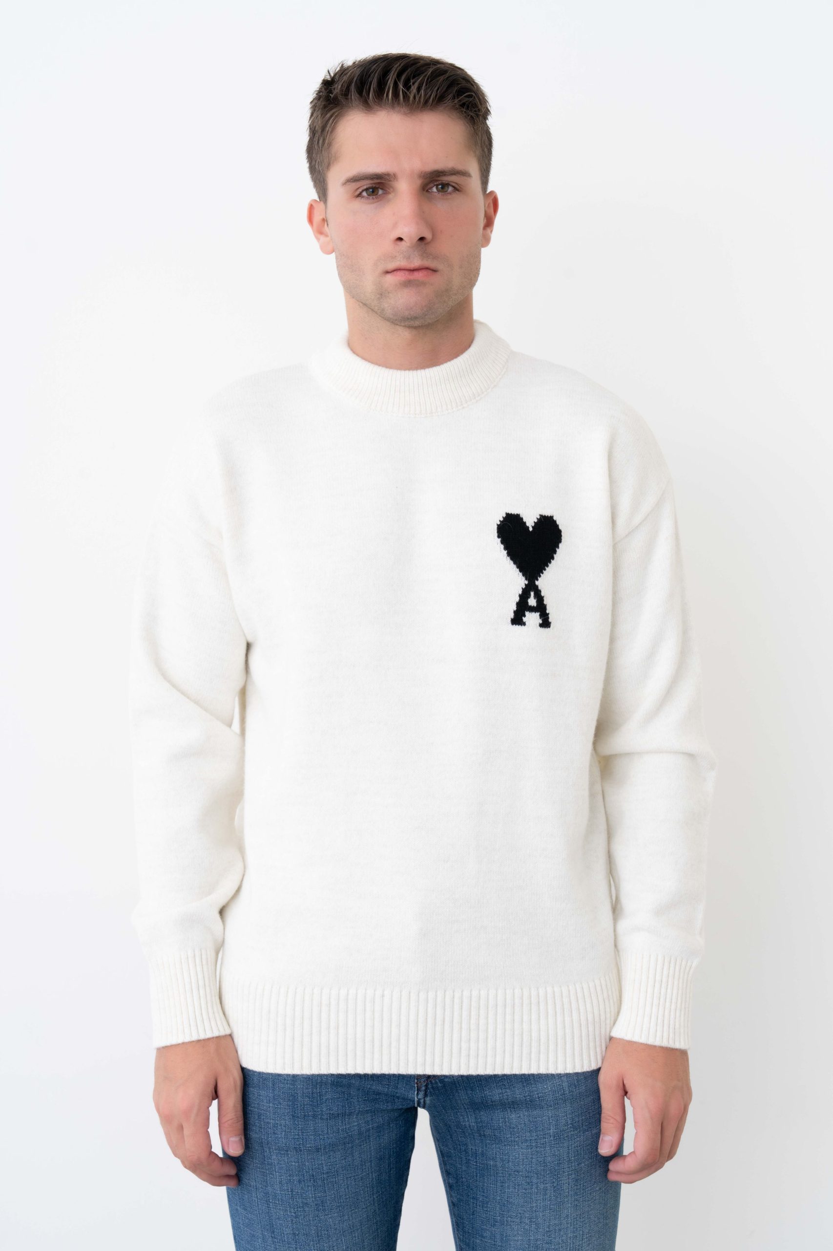 cekim (855) Ami De Coeur Heart Detail Crewneck Trui - Afbeelding 1
