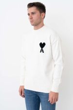 Ami De Coeur 'Black Heart' Detail Crewneck Trui - Afbeelding 2