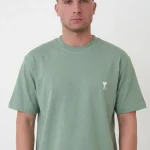 Ami Paris 'White Heart' Embroidered T-Shirt