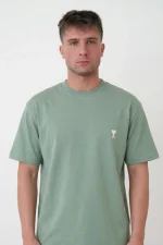 Ami Paris 'White Heart' Embroidered T-Shirt
