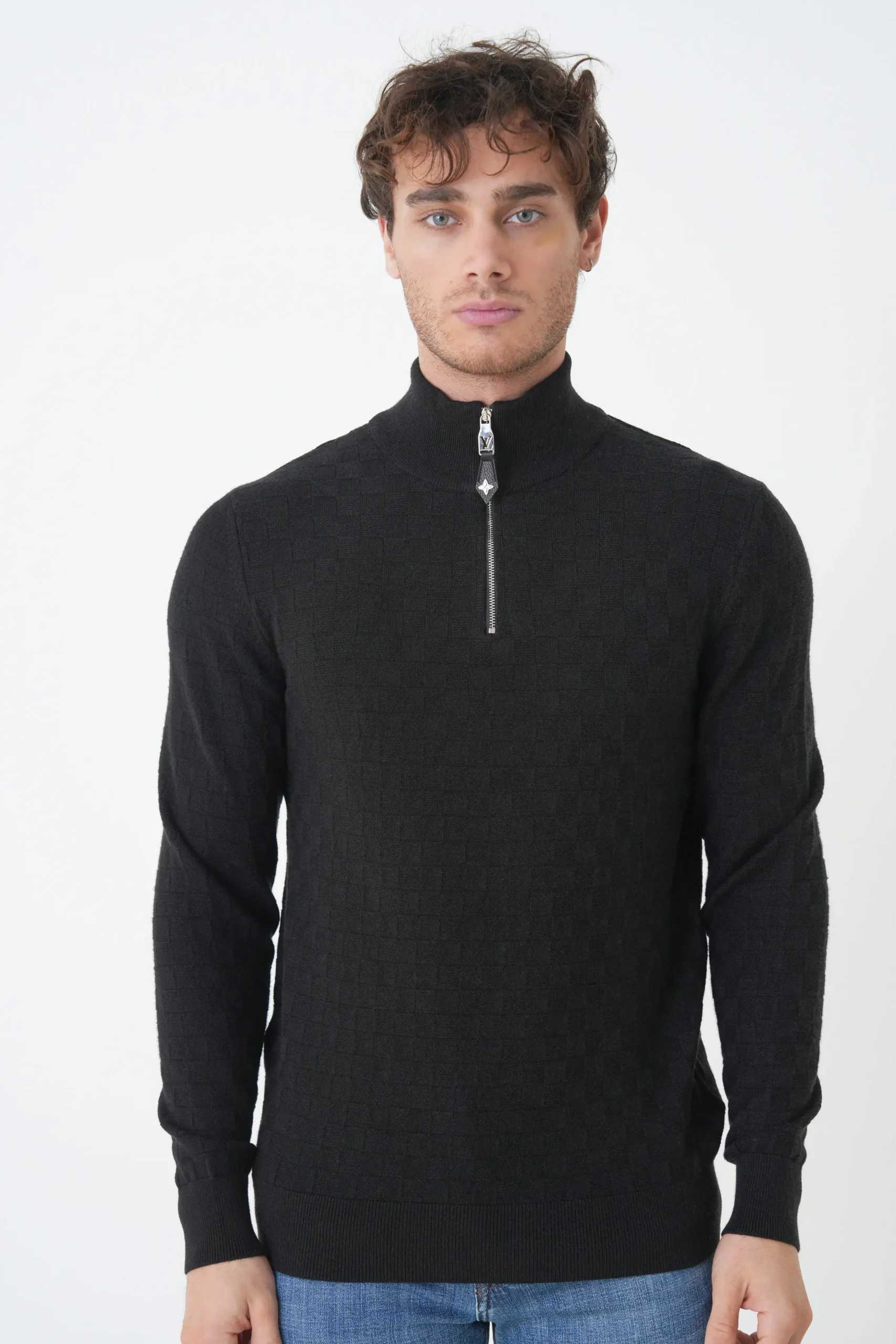Studio2025132172 Louis Vuitton 'Damier Check' Half-Zip Trui - Afbeelding 1