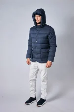 Loro Piana Clearwater Quilted Storm System Shell Hooded Donsjas - Afbeelding 9