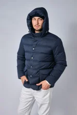 Loro Piana Clearwater Quilted Storm System Shell Hooded Donsjas - Afbeelding 12
