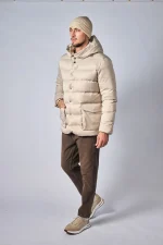 Loro Piana Clearwater Quilted Storm System Shell Hooded Donsjas - Afbeelding 28