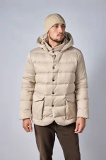 Loro Piana Clearwater Quilted Storm System Shell Hooded Donsjas - Afbeelding 2