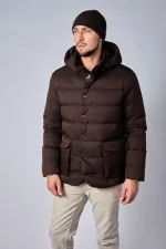 Loro Piana Clearwater Quilted Storm System Shell Hooded Donsjas - Afbeelding 2