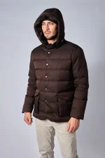 Loro Piana Clearwater Quilted Storm System Shell Hooded Donsjas - Afbeelding 5
