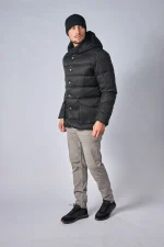 Loro Piana Clearwater Quilted Storm System Shell Hooded Donsjas - Afbeelding 38