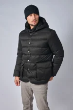Loro Piana Clearwater Quilted Storm System Shell Hooded Donsjas - Afbeelding 5