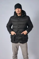 Loro Piana Clearwater Quilted Storm System Shell Hooded Donsjas - Afbeelding 9