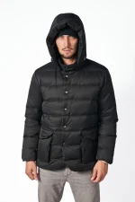 Loro Piana Clearwater Quilted Storm System Shell Hooded Donsjas - Afbeelding 2