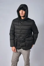 Loro Piana Clearwater Quilted Storm System Shell Hooded Donsjas - Afbeelding 11