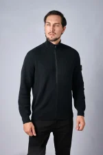 Stone Island 526D8 ribgebreid vest met opstaande kraag - Afbeelding 2