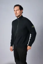 Stone Island 526D8 ribgebreid vest met opstaande kraag - Afbeelding 3