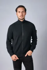 Stone Island 526D8 ribgebreid vest met opstaande kraag - Afbeelding 7