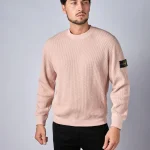 Stone Island Organic Cotton Waffle Fleece Crewneck Sweater