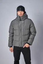 Canada Goose MacMillan Parka Grijs/Zwart Logo — 100% Ganzendons - Afbeelding 3