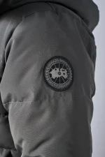 Canada Goose MacMillan Parka Grijs/Zwart Logo — 100% Ganzendons - Afbeelding 9