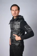 C.P. Company Merino Wool Padded Hybrid Hood Jas — 100% Ganzendons - Afbeelding 3
