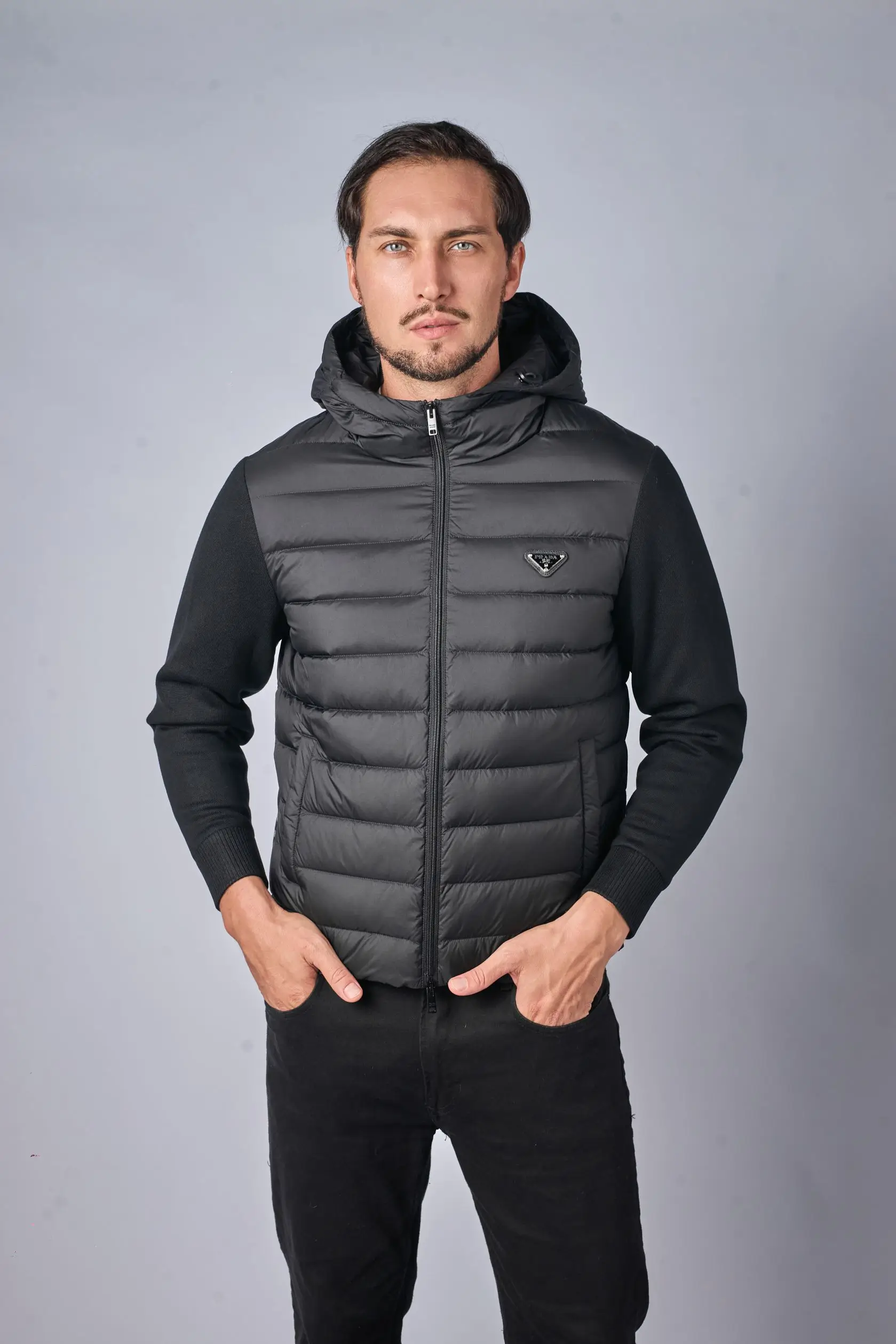 kurtki4858 Prada Cardigan Donsjas — 100% Ganzendons - Afbeelding 1