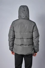 Canada Goose MacMillan Parka Grijs/Rood Logo — 100% Ganzendons - Afbeelding 7
