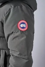Canada Goose MacMillan Parka Grijs/Rood Logo — 100% Ganzendons - Afbeelding 8