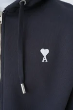 Ami Paris 'White Heart' Embroidered Zipped Hoodie - Afbeelding 6