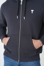 Ami Paris 'White Heart' Embroidered Zipped Hoodie - Afbeelding 9