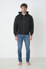 Ami Paris 'Red Heart' Embroidered Zipped Hoodie - Afbeelding 12